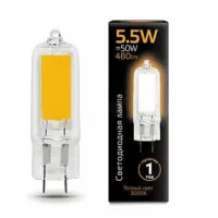 Лампа светодиодная LED капсула Gauss G4 AC220-240V 5.5W 3000K, 107807105