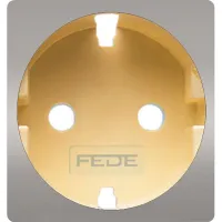 Обрамление розетки 2к+з (механизм FD16823) Fede Bright chrome бежевый