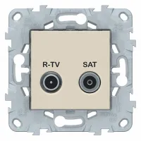 Розетка TV-FM-SAT Schneider Electric UNICA NEW, оконечная, бежевый, NU545544