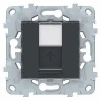 Розетка компьютерная RJ45 Cat.5 Schneider Electric UNICA NEW, антрацит, NU541154