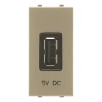 Механизм зарядного устройства USB ABB ZENIT, скрытый монтаж, шампань, 2CLA218520N1901