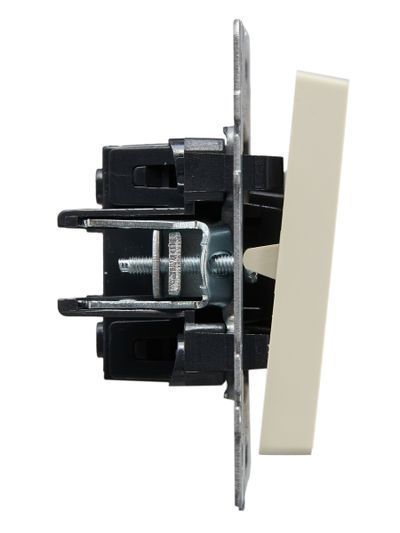 BRITE Выключатель одноклавишный проходной 10А ВС10-1-6-БрКр бежевый