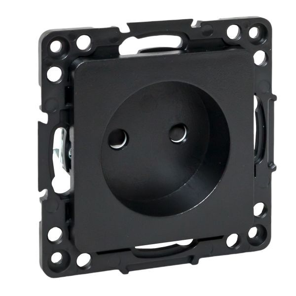 Стокгольм Механизм Розетки 1-местной б/з 10 А автоматические клеммы черный с защ. штор. EKF PROxima