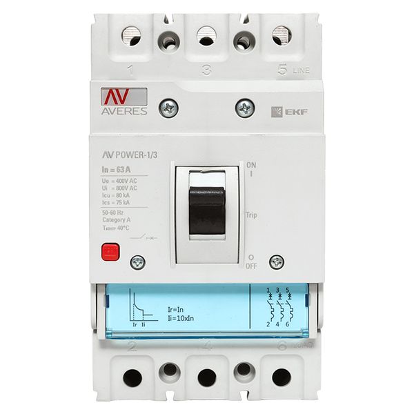 Автоматический выключатель AV POWER-1/3  63А 80kA TR EKF AVERES