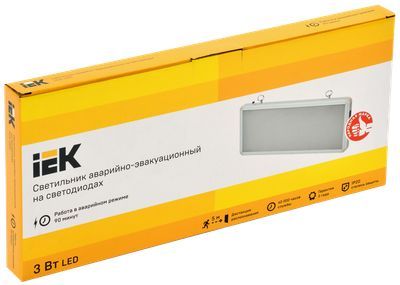 Светильник аварийный ССА1005 на светодиодах 3Вт 1,5ч односторонний без наклейки IEK