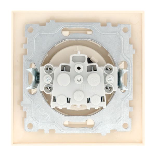 Валенсия розетка 1-местная б/з 10А кремовая с защ. штор. EKF PROxima