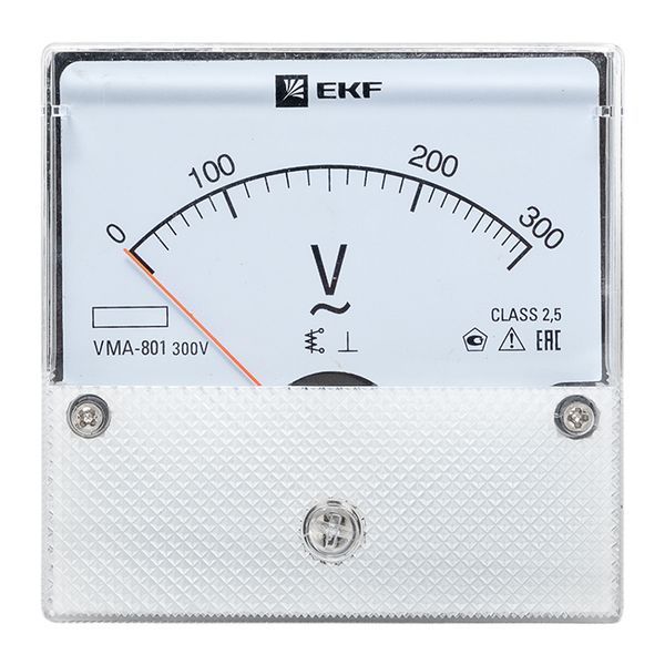 Вольтметр VMA-801 аналоговый на панель (80x80) круглый вырез 300В прямое подкл. EKF PROxima