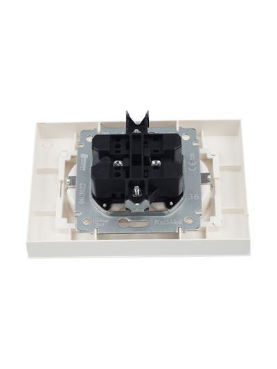 BRITE Розетка 2-местная с заземлением с защитными шторками 16А в сборе РСш12-3-БрЖ жемчуг IEK