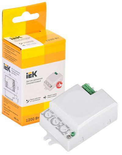 Датчик движения ДД-МВ401 500Вт 360град 8м IP20 белый IEK
