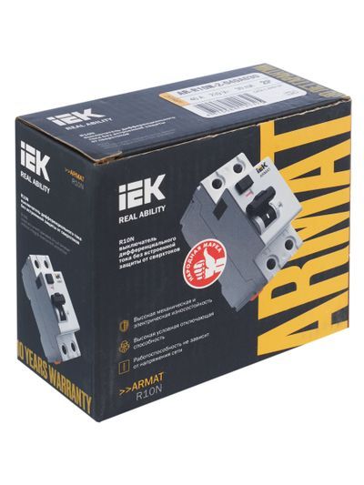 ARMAT Выключатель дифференциального тока R10N 2P 40А 30мА тип A IEK