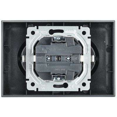 BRITE Розетка 2-местная с заземлением без защитных шторок 16А в сборе РС12-3-БрМ маренго IEK