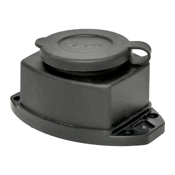 Роз. (колодка) одномест. с защит. крышкой каучуковая 230В 2P+PE 16A IP44 EKF Марс