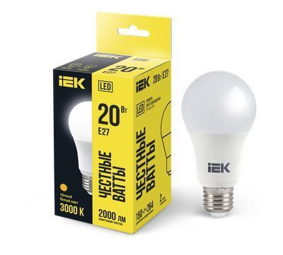Лампа светодиодная A70 груша 20Вт 230В 3000К E27 IEK