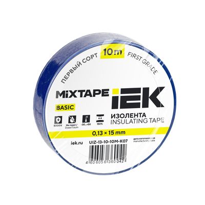 MIXTAPE BASIC Изолента 0,13х15мм синяя 10м IEK