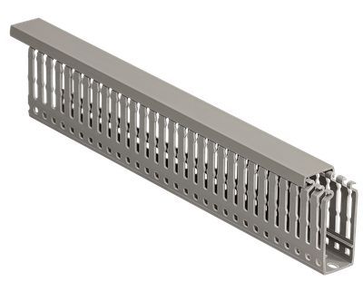 Кабель-канал перфорир.  25х60 серый с крышкой ИМПАКТ-М  IEK   CKM50-025-060-1-K03 (кратно 2)