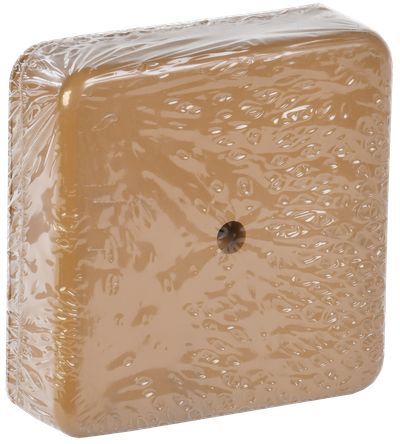 Коробка распаячная КМ41212-03 для открытой проводки безгалогенная (HF) 75х75х20мм светлое дерево (6 клемм 6мм2) IEK