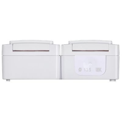 Розетка 2-местная для открытой установки РСб22-3-ГПБб с заземляющим контактом IP54 ГЕРМЕС PLUS (цвет крышки:белый) IEK