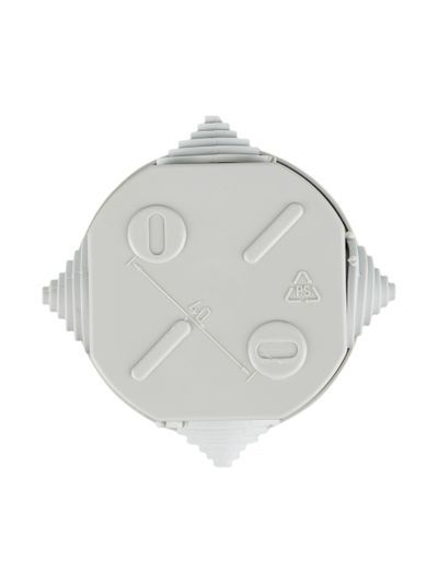 Коробка распаячная КМ41237 для открытой проводки безгалогенная (HF) D=75х40мм IP44 4 гермоввода серая IEK