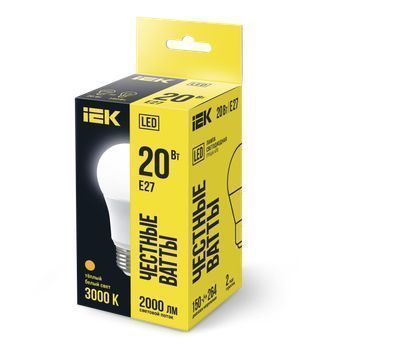Лампа светодиодная A70 груша 20Вт 230В 3000К E27 IEK