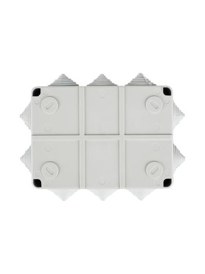 Коробка распаячная КМ41242 для открытой проводки безгалогенная (HF) 150х110х70мм IP55 10 гермовводов серая IEK