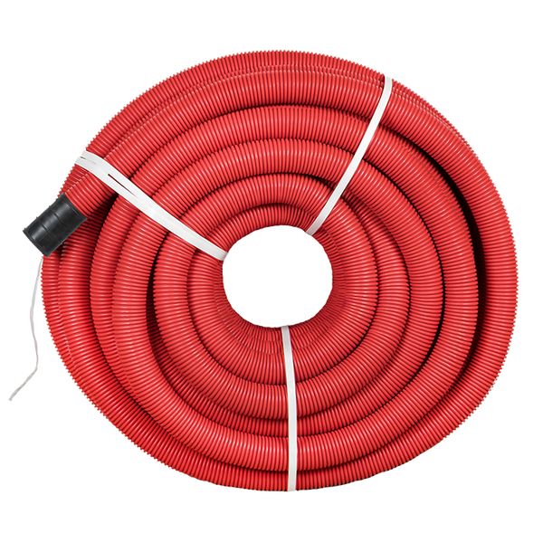 Труба гофр. двустенная ПНД/ПНД гибкая с протяжкой d75 мм (50 м) красная EKF-Plast