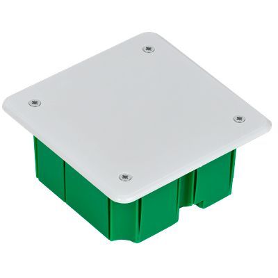 Коробка распаячная ОП 92х92х45 КМ41021 для полых стен (с саморезами метал. лапки. с крышкой) ИЭК UKG