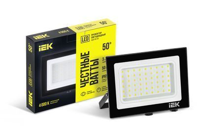 Прожектор СДО 06-50 светодиодный черный IP65 4000 K IEK