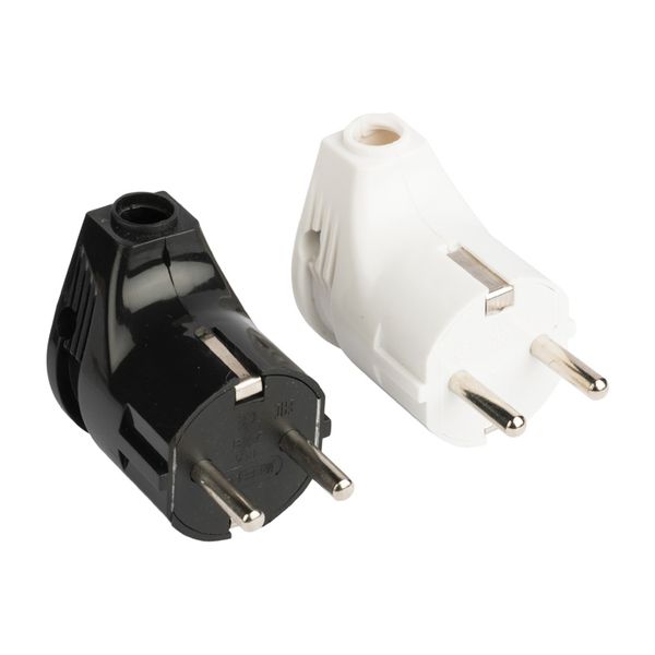 Вилка угловая с/з бел. 16А 250В EKF