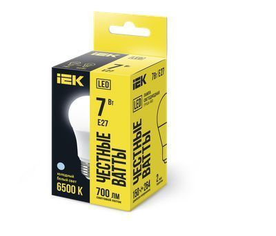 Лампа светодиодная A60 груша 7Вт 230В 6500К E27 IEK