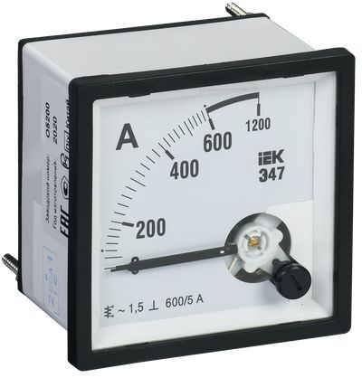 Амперметр аналоговый Э47 600/5А класс точности 1,5 96х96мм IEK