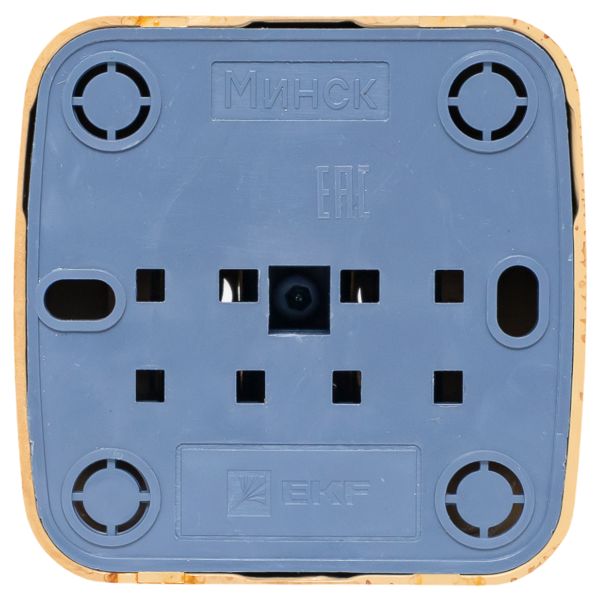 Розетка 1-местная ОП Минск 10А без заземления светлое дерево EKF