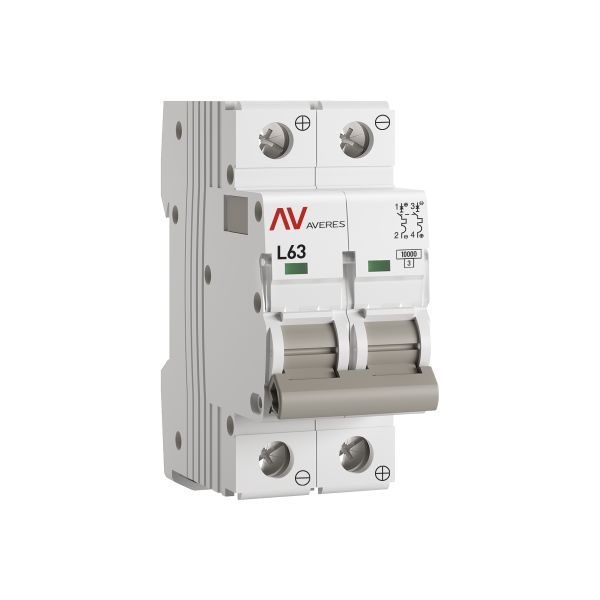 Выключатель автоматический AV-10 DC 2P 63A (L) 10kA EKF AVERES