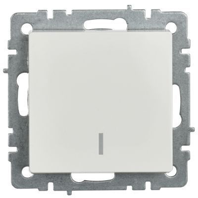 BRITE Выключатель 1-клавишный с индикацией 10А ВС10-1-1-БрБ белый IEK