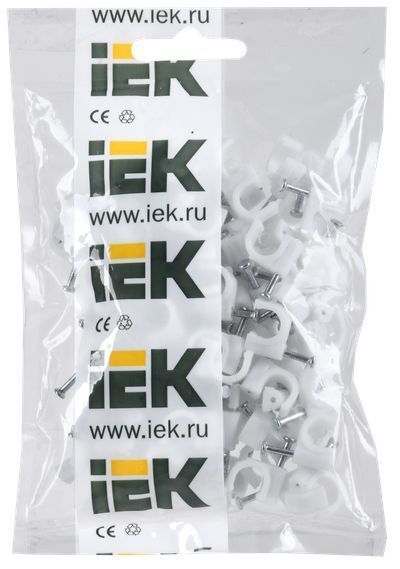 Скоба крепежная  d8 (100шт в уп-ке) круглая пластиковая ИЭК