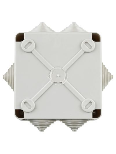 Коробка распаячная КМ для открытой проводки безгалогенная (HF) 100х100х45мм IP44 6 вводов серая IEK