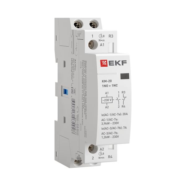 EKF  Контактор мод.  20А NО+NC КМ (1 мод.)
