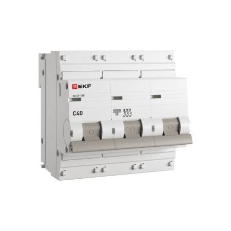 Автоматический выключатель ВА 47-100 3P 40А (C) 10kA PROXIMA EKF