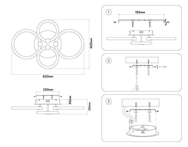 Потолочная светодиодная люстра Ambrella light Acrylica Original FA3811