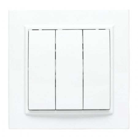 Минск Выключатель 3-клавишный СП,10А, белый EKF Basic