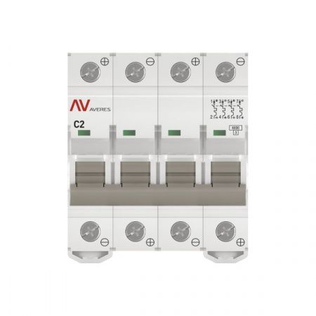 Выключатель автоматический AV-6 DC 4P 2A (C) 6kA EKF AVERES