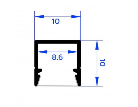 Профиль алюминиевый накладной AMBRELLA LIGHT ILLUMINATION GP1650BK