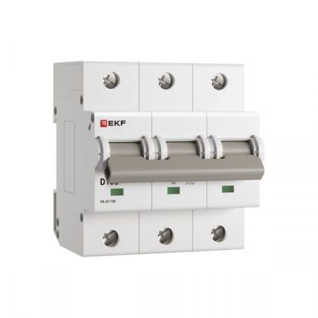 Автоматический выключатель ВА 47-125 3P 100А (D) 15кА PROXIMA EKF