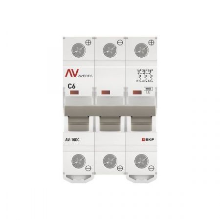 Выключатель автоматический AV-10 DC 3P 6A (C) 10kA EKF AVERES