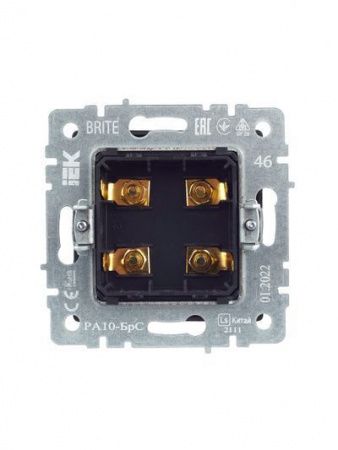 BRITE Аудиорозетка 4-местная РА10-БрС сталь IEK