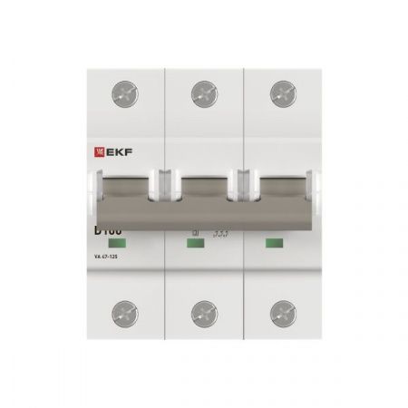 Автоматический выключатель ВА 47-125 3P 100А (D) 15кА PROXIMA EKF