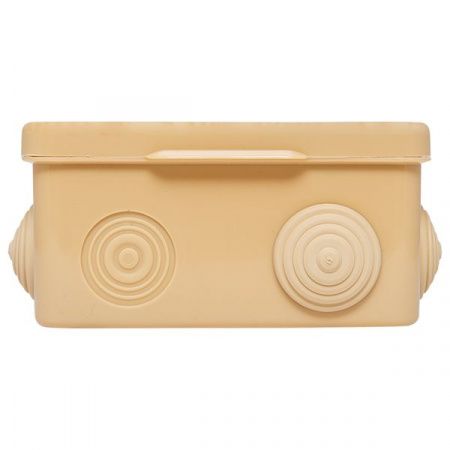 Коробка распределительная КМР-030-014 с крышкой (100x100x55), 8 мембранных вводов светлое дерево IP54 EKF PROxima