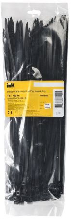Хомут 7,6х400мм нейлон черный (100шт) IEK
