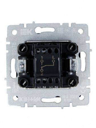 BRITE Выключатель 1-клавишный проходной 10А ВС10-1-6-БрМ маренго IEK