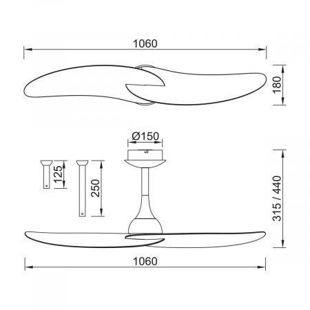 Люстра-вентилятор Mantra IPANEMA II 9038