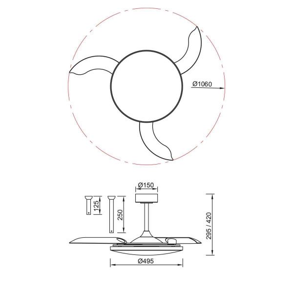 Люстра-вентилятор Mantra SLIM FAN 9055